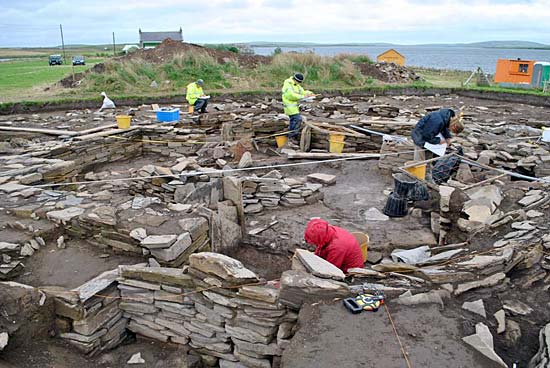 Excavations at the Ness of Brodgar.