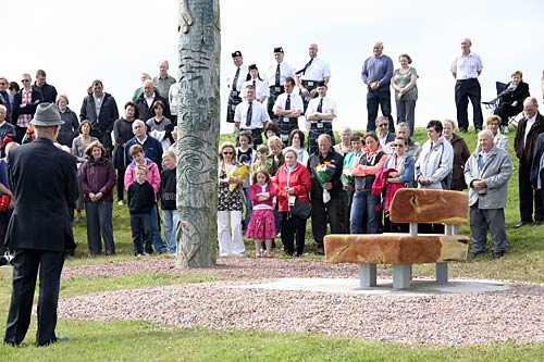 The unveiling ceremony of a bench dedicated to Karen Aim. (The Orcadian/Orkney Media Group) The unveiling ceremony of a bench dedicated to Karen Aim. (The Orcadian/Orkney Media Group)