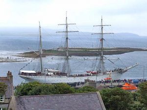 The Statsrad Lehmkuhl arriving in Stromness just before 4pm this afternoon.