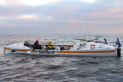 The rowing team in the North Sea.