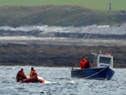 The creel boat Faithful B aground on Westray. (Picture: Graham Campbell)