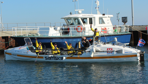 The rowers leaving Kirkwall on Saturday morning.