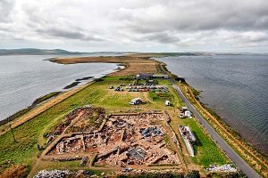 Aerial view of the Ness of Brodgar excavation site (Hugo Anderson-Whymark)