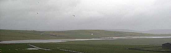 The Stenness Loch heads for Yesnaby. Click image for larger view.