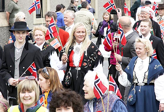 Norwegians and Orcadians celebrating the annual Constitution Day in 2013.