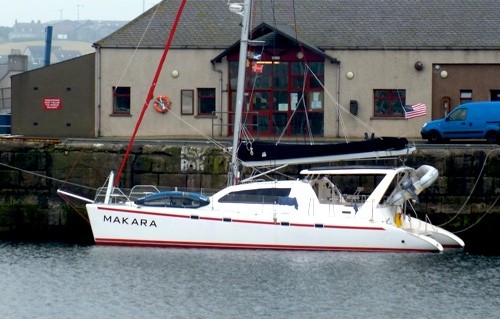 The yacht Makara at Kirkwall harbour this morning, Sunday. (Picture: Craig Taylor)