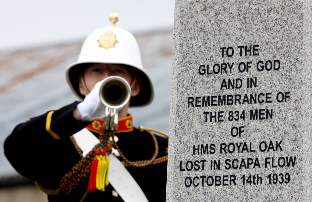 The Royal Oak 74th year commemorative ceremony at Scapa. 14/10/13 Tom O'Brien