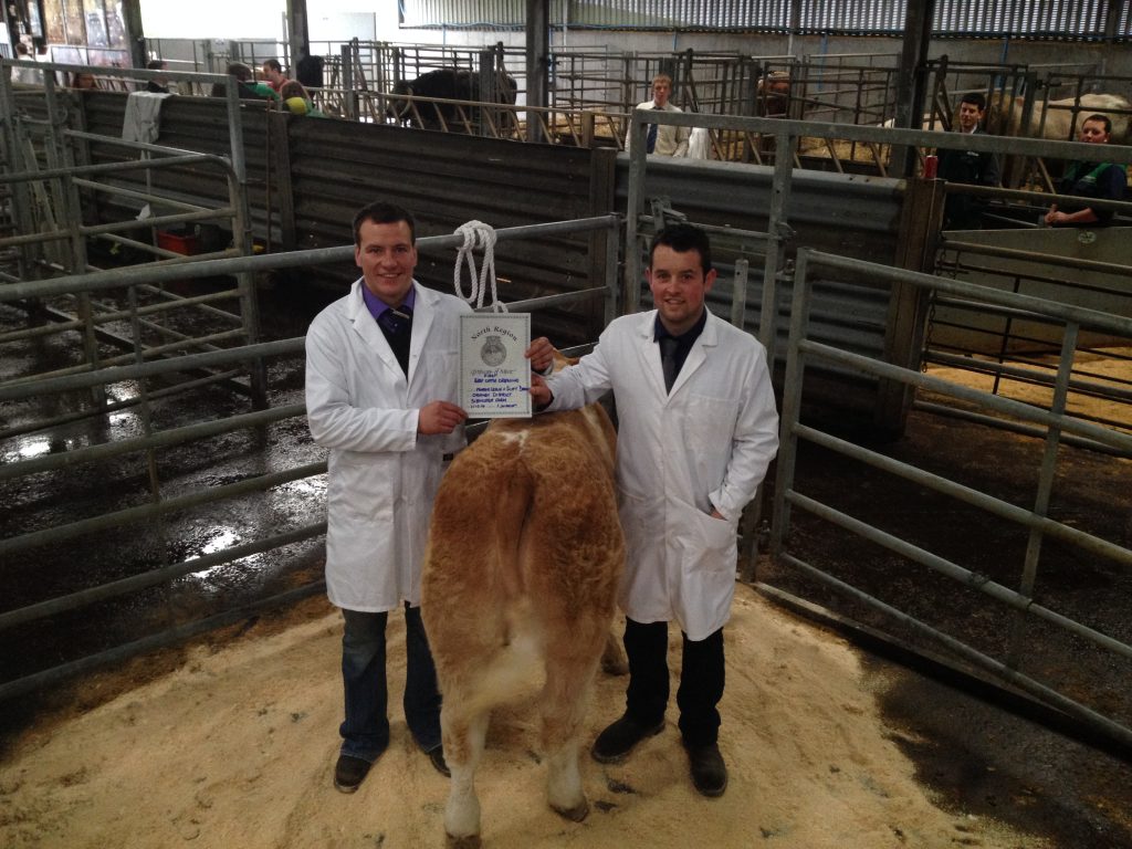 Frazer Leslie (left) and Scott Drever claimed the first prize for Orkney at this year's Young Farmers Northern Area Beef & Lamb Dressing competition.