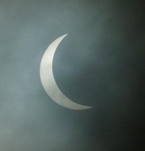 The eclipse, as captured by Craig Taylor, from the Standing Stones of Stenness.