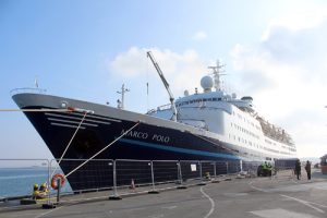 The Marco Polo pictured alongside Hatston Pier this morning. (Picture: Craig Taylor)