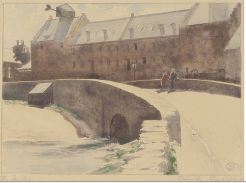 A 1909 picture of the Ayre Mills in Kirkwall by Stanley Cursiter.