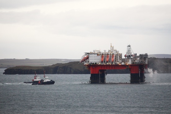 The Safe Boreas arriving in Scapa Flow through Hoxa Sound this morning. (Picture: Craig Taylor)