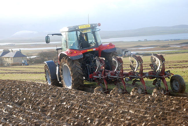 James Stevenson took the accolade for straightest ploughing in the reversible section at last year's match in Dounby. (Michael Moar)