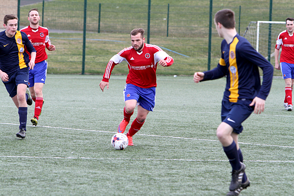 DJ Moffat played a starring role in central midfield for Orkney FC last weekend during their 1-0 victory over Halkirk. (Photo: www.theorcadianphotos.co.uk)