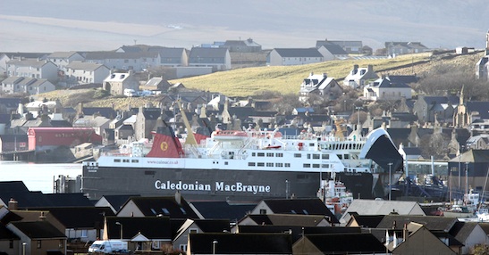 The CalMac ferry Isle of Lewis in Stromness today. (Picture: Cecil Garson) 