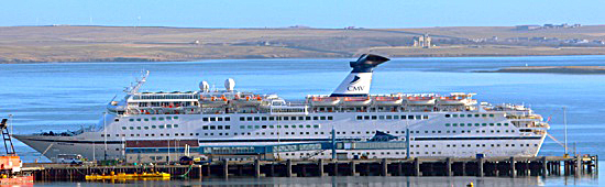 The Magellan pictured as the ship arrived alongside Hatston Pier early this morning. (Picture: Craig Taylor)