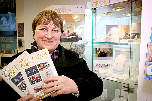 Orkney Craft Association chairwoman Heather Croy with the 2016 Craft Trail brochure, which was launched at the VisitScotland Expo yesterday, Wednesday.