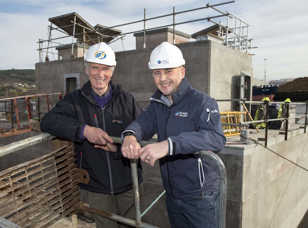 Richard Darbyshire, Orkney Regional Production Manager with Scottish Sea Farms (right) and John Offord, Managing Director of Gael Force Group.