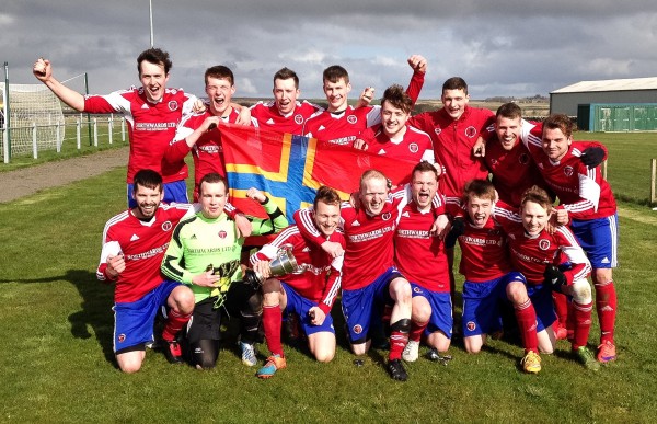 The triumphant Orkney FC side who won the Ness Cup this afternoon, beating Invergordon 3-2. 