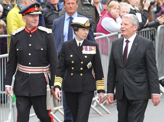 The Princess Royal with German President Joachim ???? and Orkney's Lord-Lieutenant Bill Spence (left) (www.orcadianphotos.co.uk)
