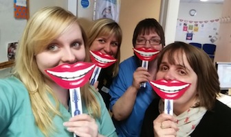 The Public Dental Service Oral Health Team showing their best ‘smiley selfie’. L-R is Kayleigh Kelday, Donna Shearer, Muriel Louden and Karyn Tait.