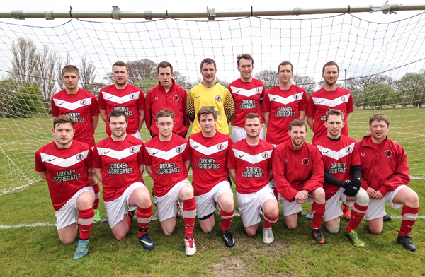 The Orkney FC side before their match against Uist and Barra.