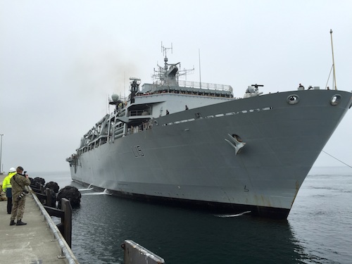 HMS Bulwark arriving alongside Hatston Pier. (Picture: Craig Taylor)