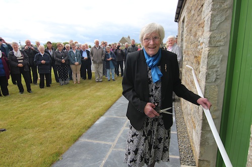Flotta Heritage Centre is officially opened by former resident Mary Macaskill.