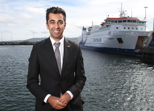 Islands minister Humza Yousaf during his visit to Orkney 