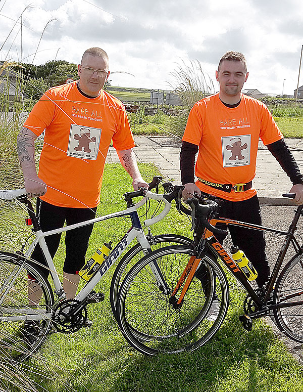 David and Kyran Taylor will set of on a fundraising 100km cycle ride around Kirkwall tomorrow, Sunday.