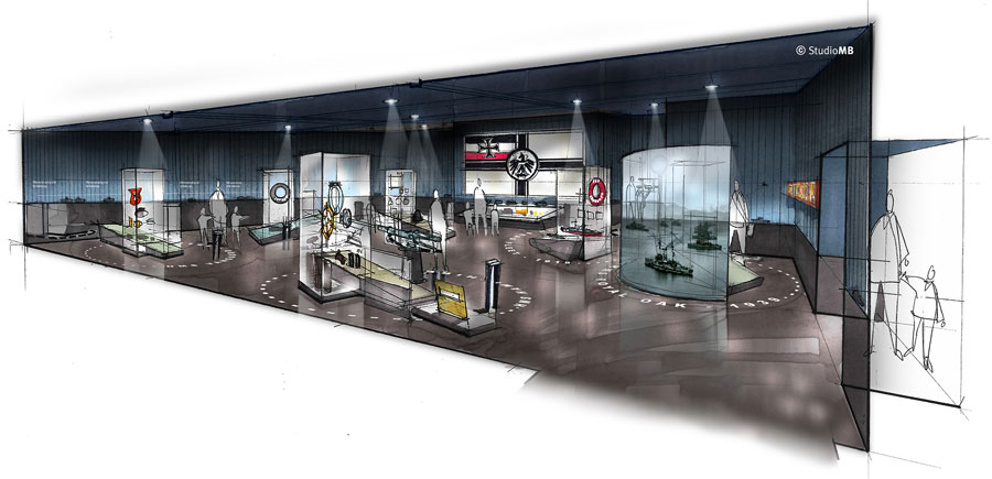 A concept design for new display areas at the Scapa Flow Visitor Centre and Museum, Lyness.