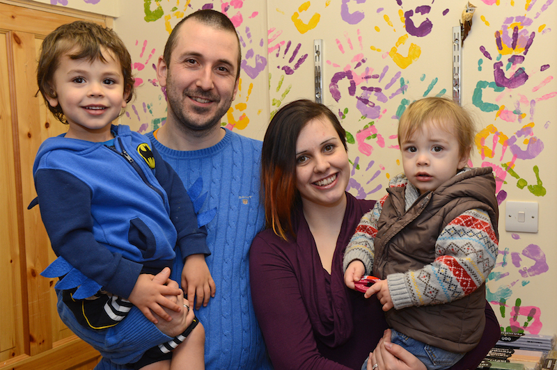 Emily Smith pictured with husband Brian, and sons Mark and Finley. (Picture: Dave Donaldson)