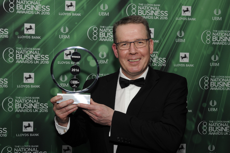 Stewart Crichton, managing director of Orkney Fisherman’s Society with the award.
