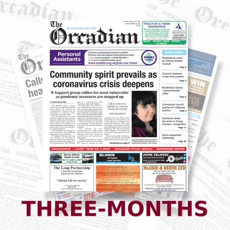 Three-month subscription to The Orcadian newspaper Print Edition