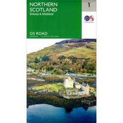 Orkney & Shetland 1 OS Road Map 1:250 000