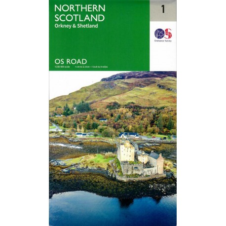 Orkney & Shetland 1 OS Road Map 1:250 000