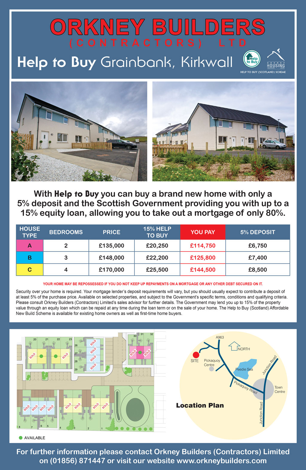 Orkney Builders - Help to buy Grainbank, Kirkwall