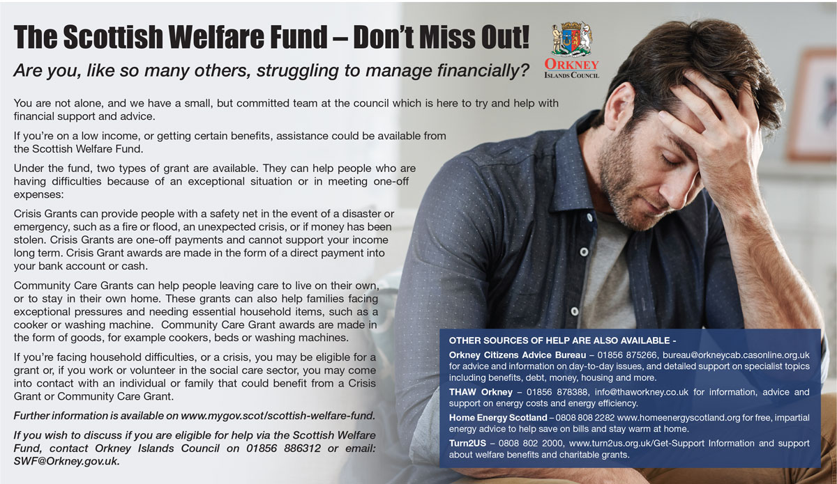 OIC The Scottish Welfare Fund The Orcadian Online OIC The Scottish Welfare Fund The Orcadian Online